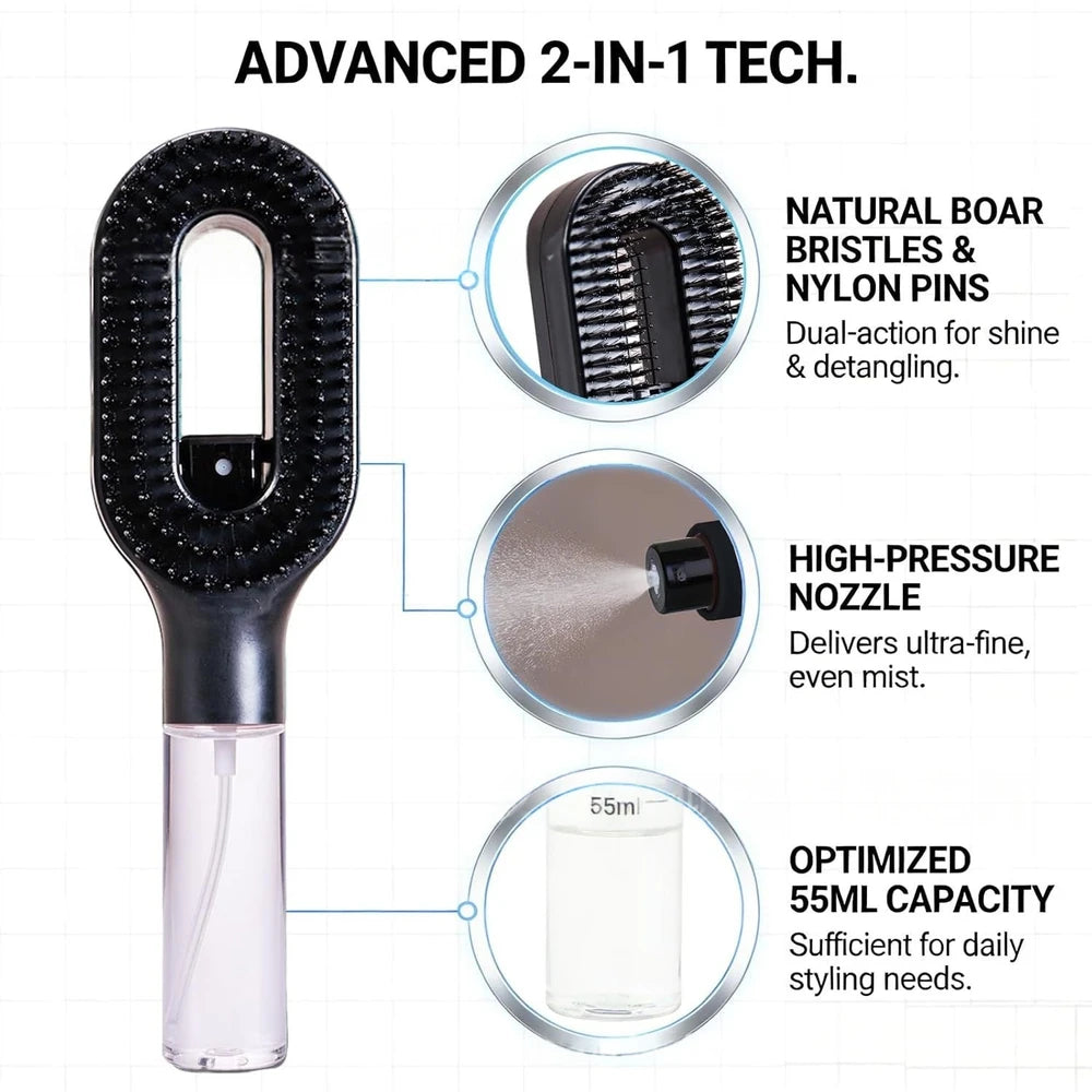 Mist Spray Detangling Hairbrush